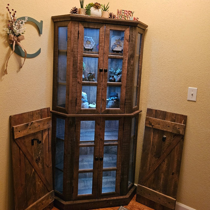 Millwood Pines Retro Hexagon Corner Dining Cabinet & Reviews | Wayfair